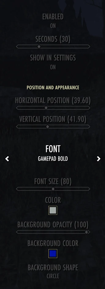 NQOL Ultimate Countdown Front Bar settings