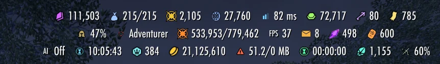 NQOL Ticker rows showing account and gameplay values