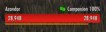 NQOL Companion Frame showing companion name, health, and status
