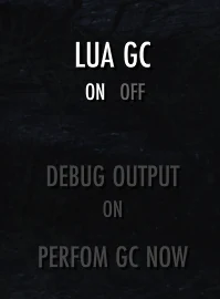 NQOL Lua GC submenu showing automatic cleanup, debug output, and manual cleanup